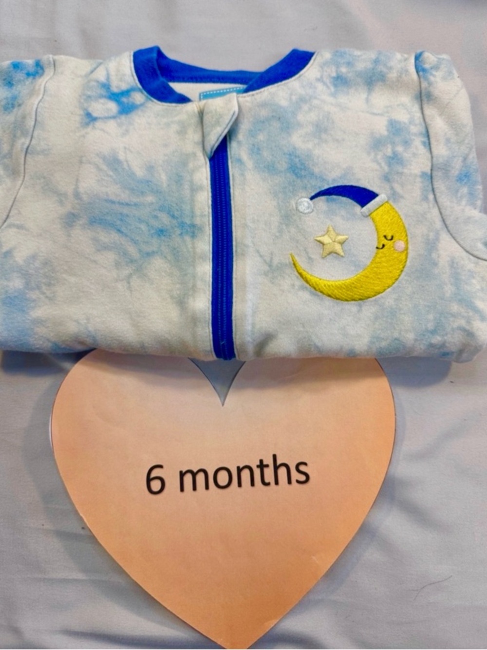 Tuffy Tie-Dye Blue Moon Sleep Sack Pajamas - 6 Months